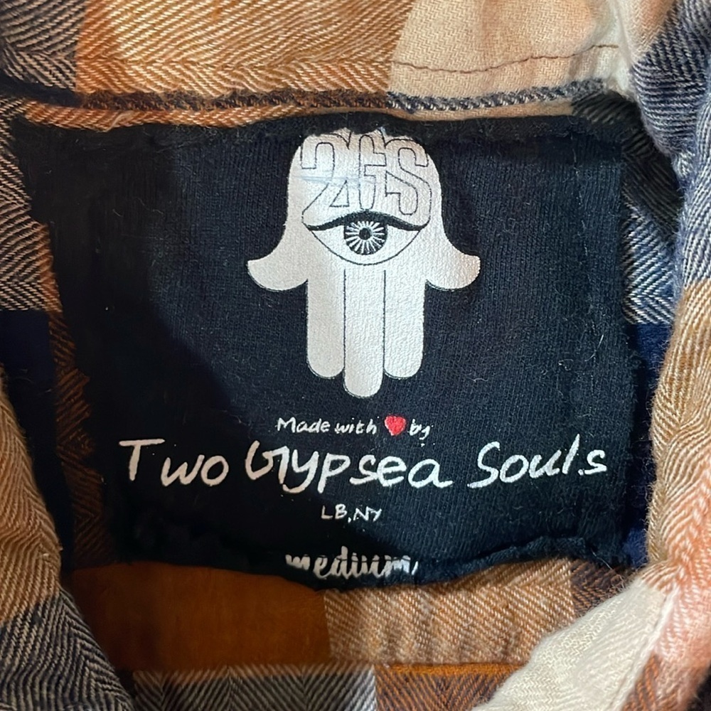 Two Gypsea Souls Peanuts Graphic Snoopy Tie Dye Flannel Button Down Top - Picture 2 of 10